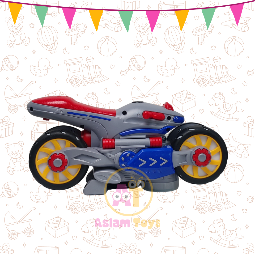 360° STOP MOTOR – Electric Rotating Toy Bike with Lights &amp; Sound