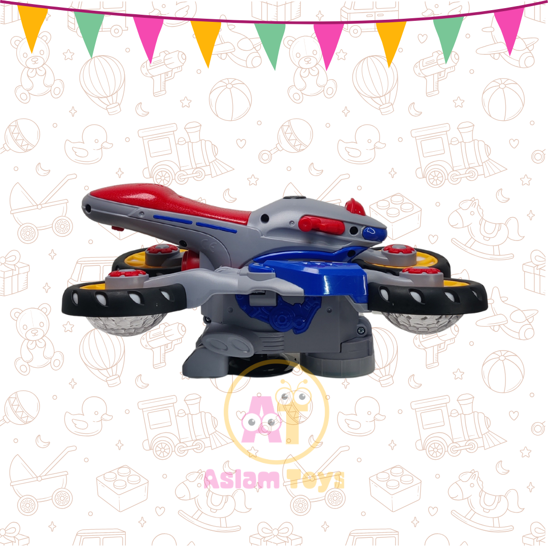 360° STOP MOTOR – Electric Rotating Toy Bike with Lights &amp; Sound