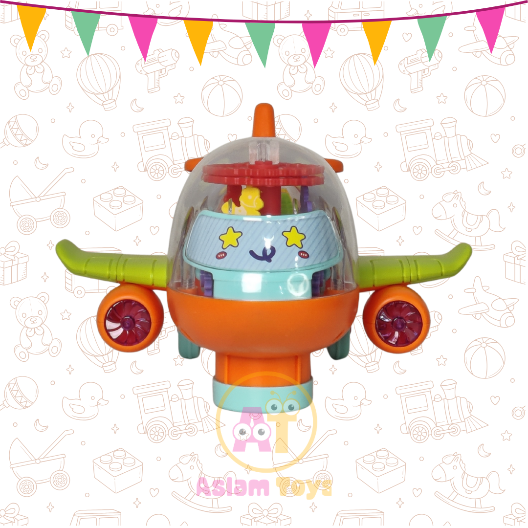 Gear-Gear Airplane – Musical Bump & Go Toy with Rotating Lights & Gears