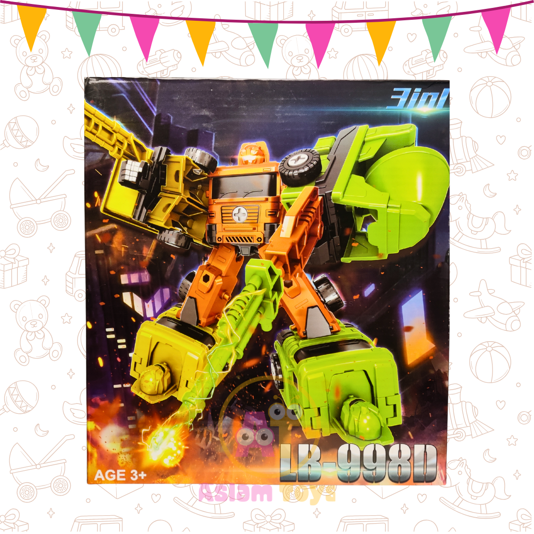 3-in-1 Transformer DIY Block Set – Construction Vehicles That Turn Into Robots