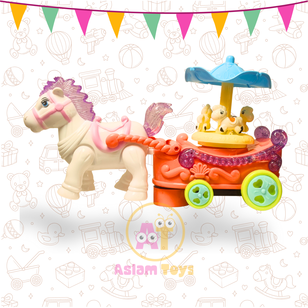 Cartoon Music Carriage – Light, Music &amp; Motion Toy for Kids