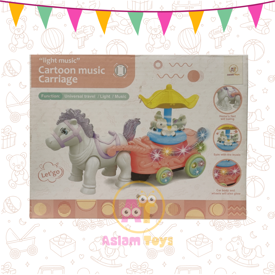 Cartoon Music Carriage – Light, Music &amp; Motion Toy for Kids