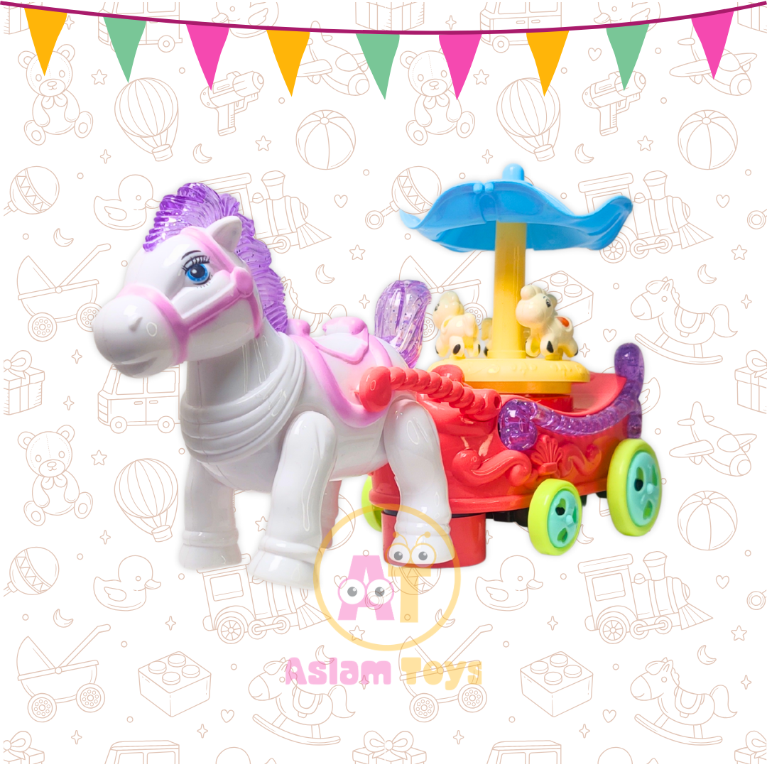 Cartoon Music Carriage – Light, Music &amp; Motion Toy for Kids