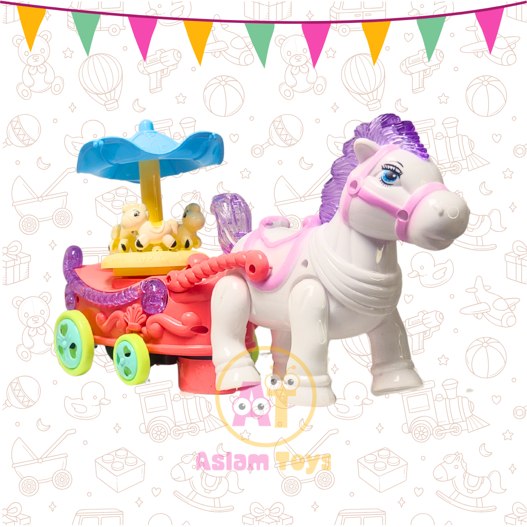 Cartoon Music Carriage – Light, Music &amp; Motion Toy for Kids